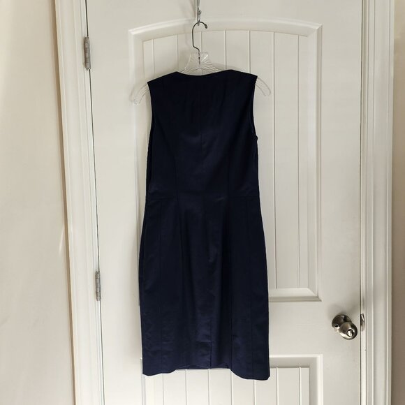Navy Sheath Dress With V-Neckline by Plaza Sempione APPROX SIZE 8 SEE LISTING - Picture 12 of 14